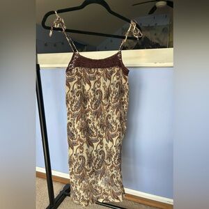 Sugar 17 y2k Brown Paisley Lace Sundress